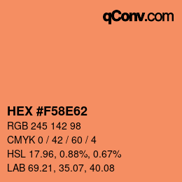 Color code: HEX #F58E62 | qconv.com