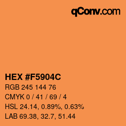 カラーコード: HEX #F5904C | qconv.com