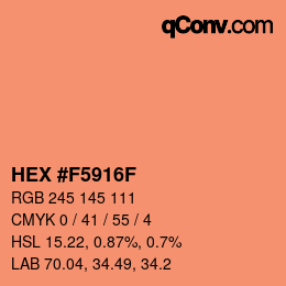 Color code: HEX #F5916F | qconv.com