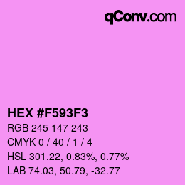 カラーコード: HEX #F593F3 | qconv.com