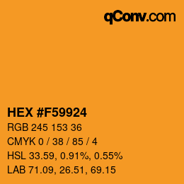 颜色代码: HEX #F59924 | qconv.com