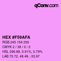 Color code: HEX #F59AFA | qconv.com