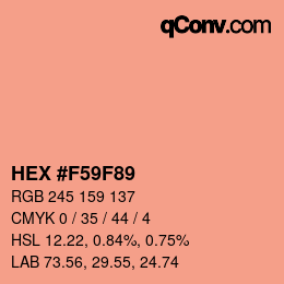 Farbcode: HEX #F59F89 | qconv.com