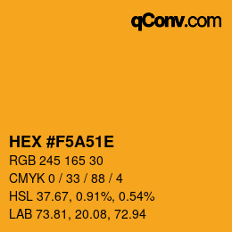 カラーコード: HEX #F5A51E | qconv.com