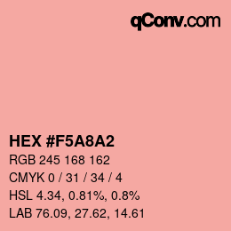 颜色代码: HEX #F5A8A2 | qconv.com