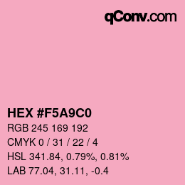 颜色代码: HEX #F5A9C0 | qconv.com