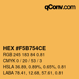 Farbcode: HEX #F5B754CE | qconv.com