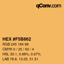 カラーコード: HEX #F5B862 | qconv.com