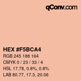颜色代码: HEX #F5BCA4 | qconv.com