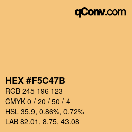Color code: HEX #F5C47B | qconv.com
