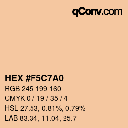 颜色代码: HEX #F5C7A0 | qconv.com