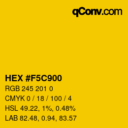 Código de color: HEX #F5C900 | qconv.com