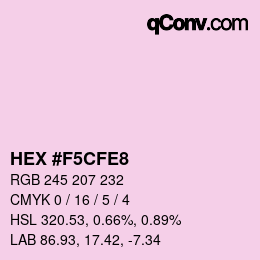 カラーコード: HEX #F5CFE8 | qconv.com