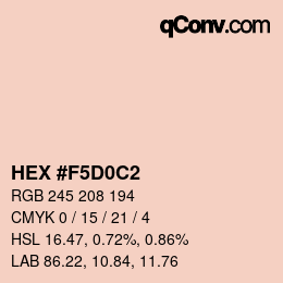 カラーコード: HEX #F5D0C2 | qconv.com