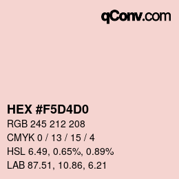 カラーコード: HEX #F5D4D0 | qconv.com