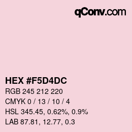 颜色代码: HEX #F5D4DC | qconv.com