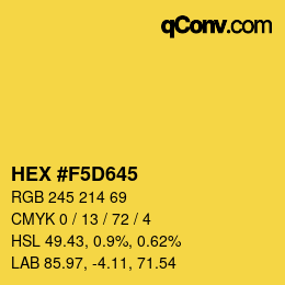 Color code: HEX #F5D645 | qconv.com