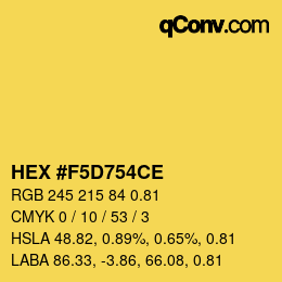 Código de color: HEX #F5D754CE | qconv.com
