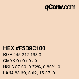 Color code: HEX #F5D9C100 | qconv.com