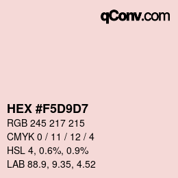 Farbcode: HEX #F5D9D7 | qconv.com