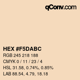 カラーコード: HEX #F5DABC | qconv.com