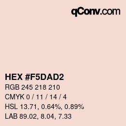Código de color: HEX #F5DAD2 | qconv.com