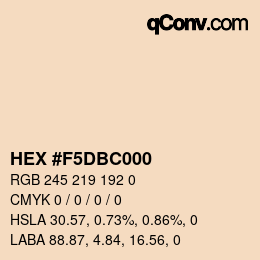 颜色代码: HEX #F5DBC000 | qconv.com
