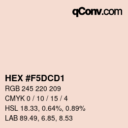 Código de color: HEX #F5DCD1 | qconv.com