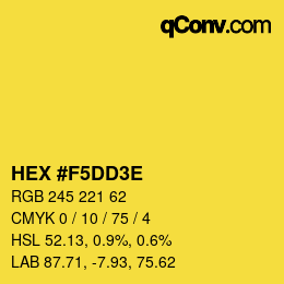 Color code: HEX #F5DD3E | qconv.com