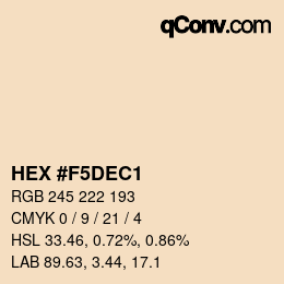 Color code: HEX #F5DEC1 | qconv.com