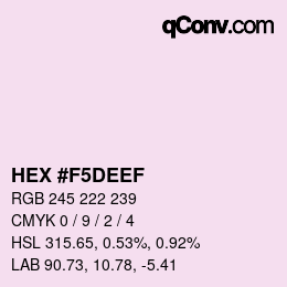 カラーコード: HEX #F5DEEF | qconv.com