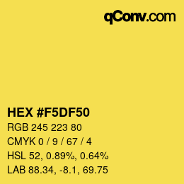 Farbcode: HEX #F5DF50 | qconv.com