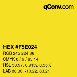 Color code: HEX #F5E024 | qconv.com