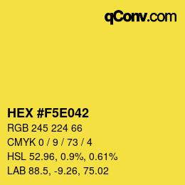 Color code: HEX #F5E042 | qconv.com
