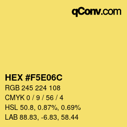 Color code: HEX #F5E06C | qconv.com