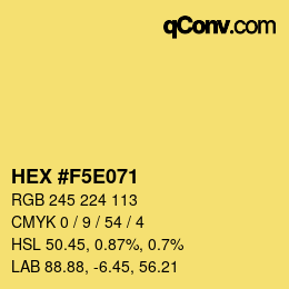 Color code: HEX #F5E071 | qconv.com