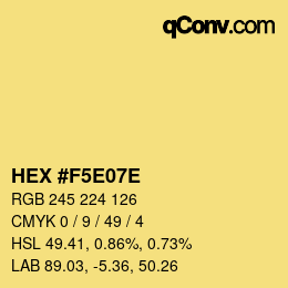 Color code: HEX #F5E07E | qconv.com