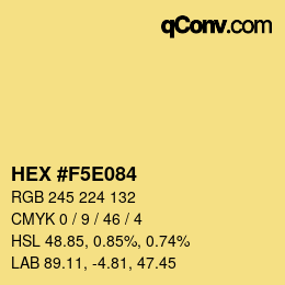 Color code: HEX #F5E084 | qconv.com