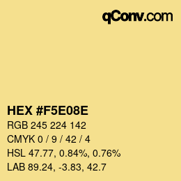 Color code: HEX #F5E08E | qconv.com