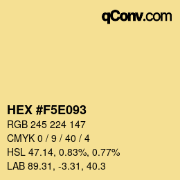 Color code: HEX #F5E093 | qconv.com