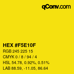 Color code: HEX #F5E10F | qconv.com