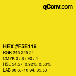 Color code: HEX #F5E118 | qconv.com