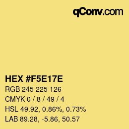 Color code: HEX #F5E17E | qconv.com