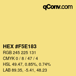 Color code: HEX #F5E183 | qconv.com