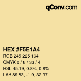 Color code: HEX #F5E1A4 | qconv.com