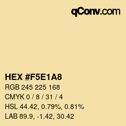 Color code: HEX #F5E1A8 | qconv.com