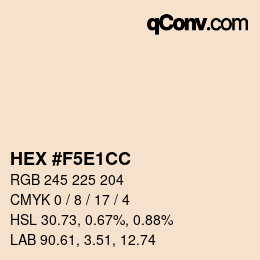 Color code: HEX #F5E1CC | qconv.com