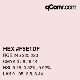Color code: HEX #F5E1DF | qconv.com
