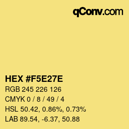 Color code: HEX #F5E27E | qconv.com