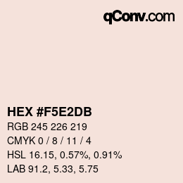 Color code: HEX #F5E2DB | qconv.com